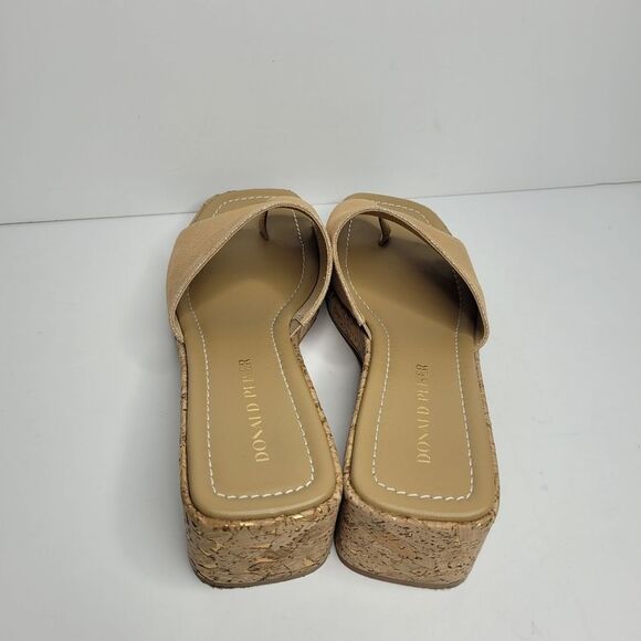 Donald J Pliner Gold Shimmer Rainey Slip on Toe Ring Platform Sandal size 9.5 - Picture 3 of 6